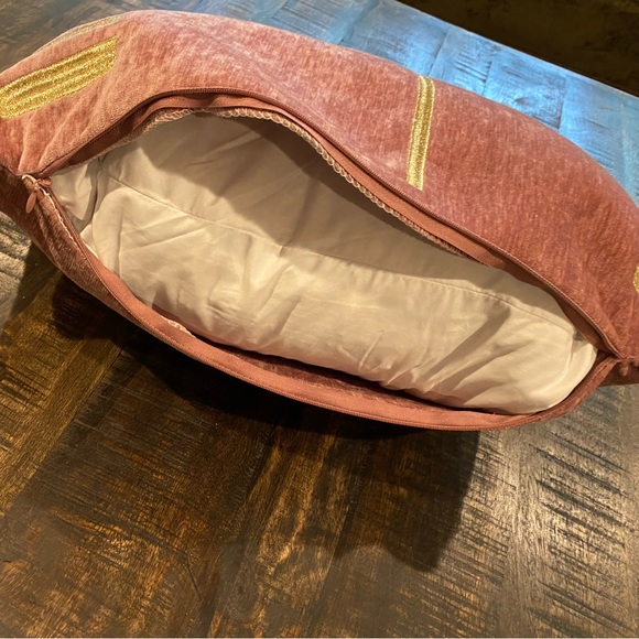 Velvet Pillow Cover with Insert Lilac Purple with Gold Accents - Picture 6 of 7